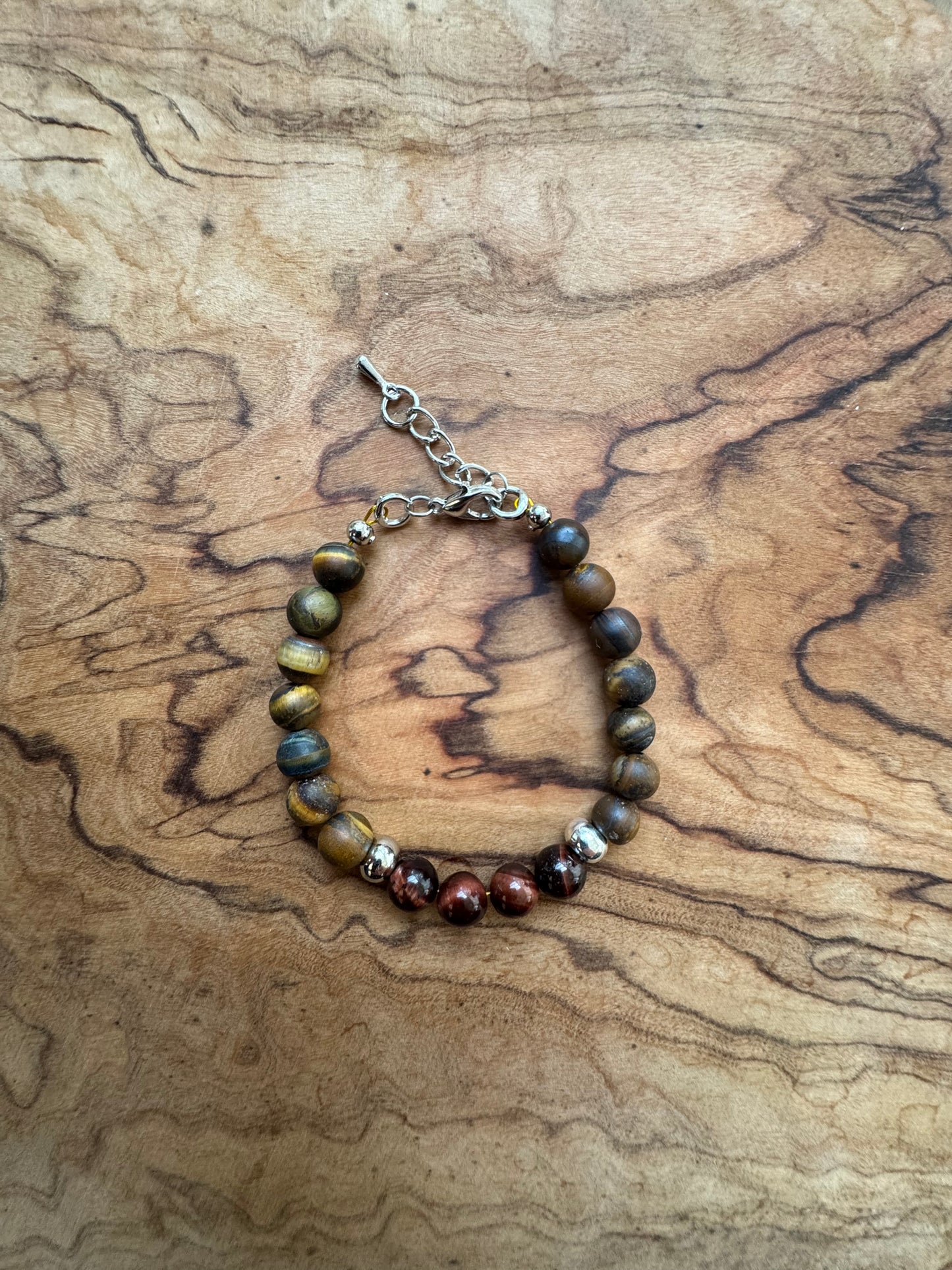 Bracelet ajustable enfant en Œil de Tigre – Protection douce