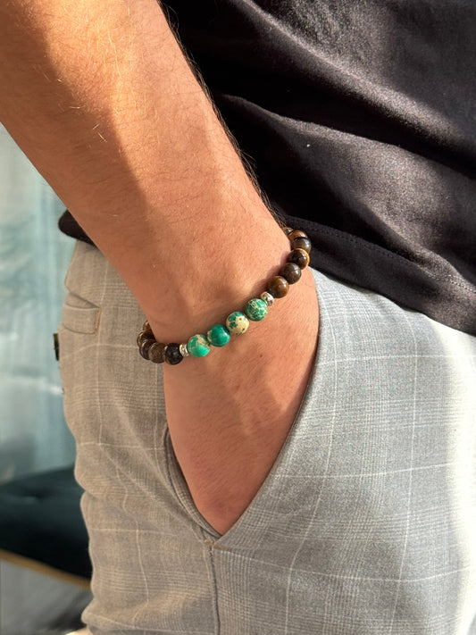 Bracelet Œil de Tigre ajustable – Finition satinée