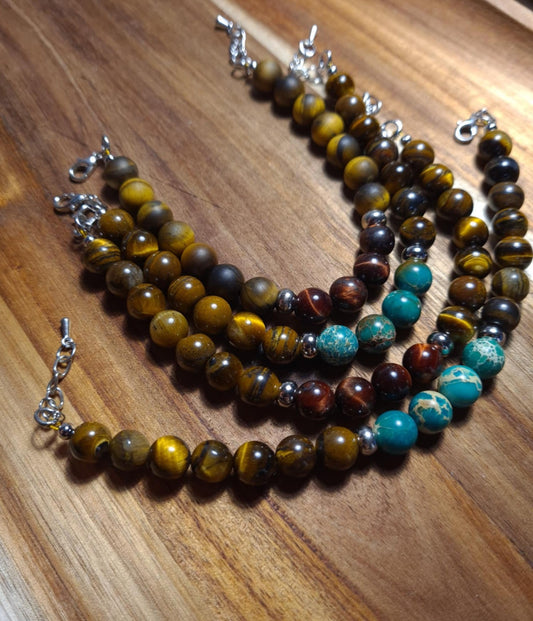 Bracelet Œil de Tigre ajustable – Finition satinée