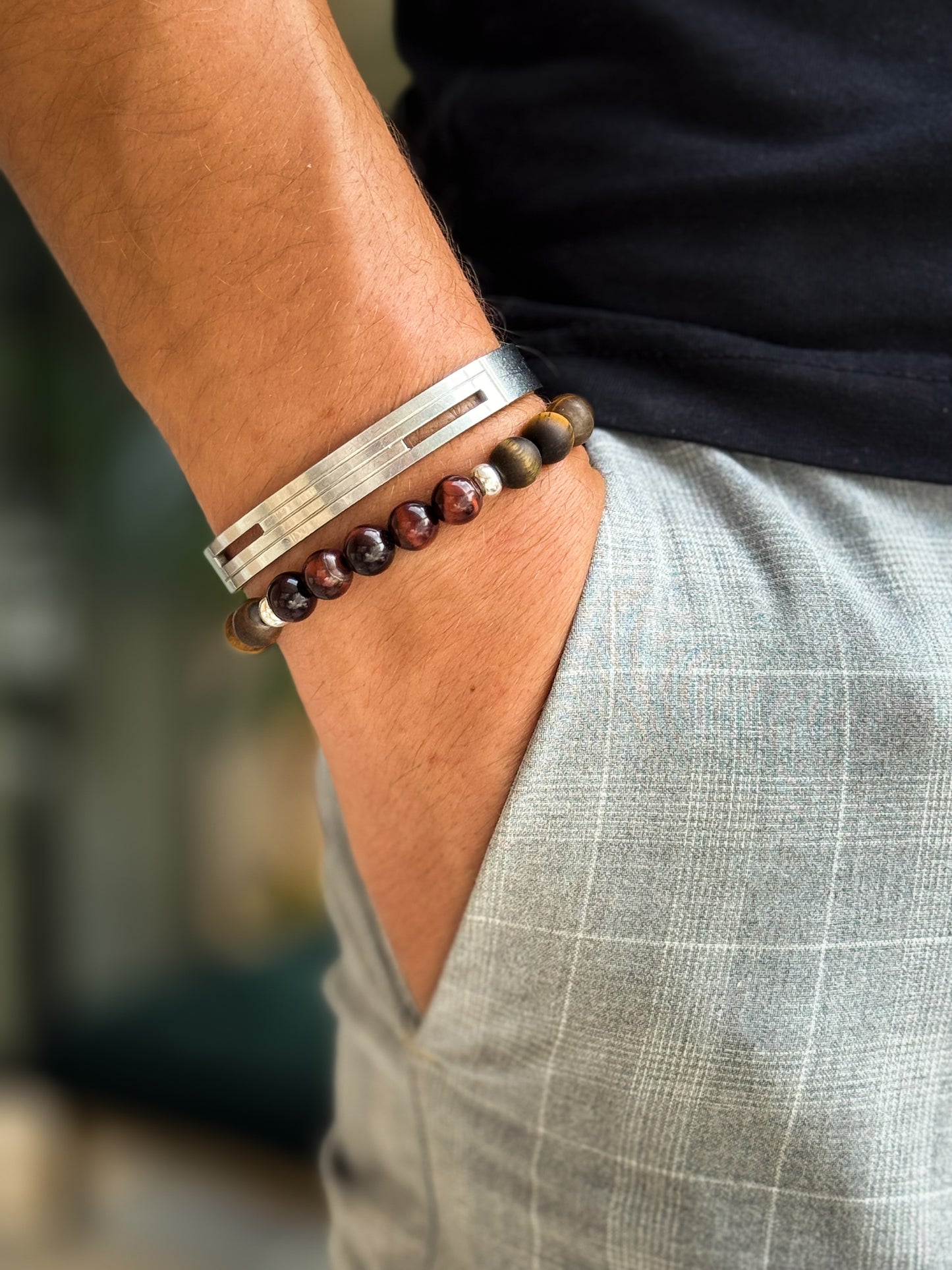 Bracelet Œil de Tigre – Finition mat