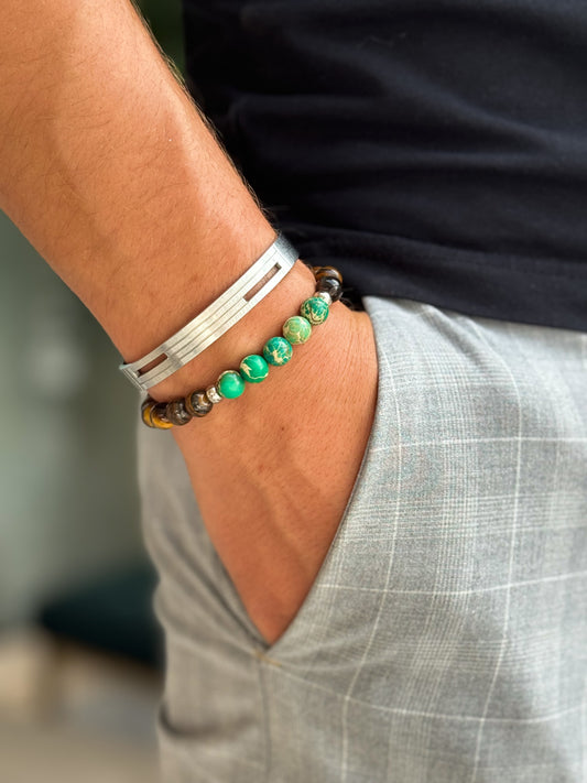 Bracelet Œil de Tigre – Finition satinée