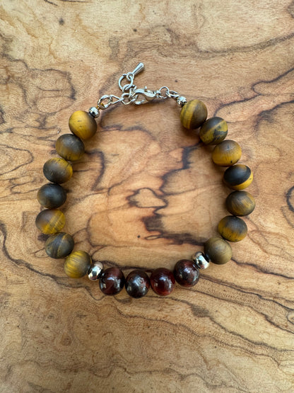 Bracelet Œil de Tigre ajustable – Finition mat