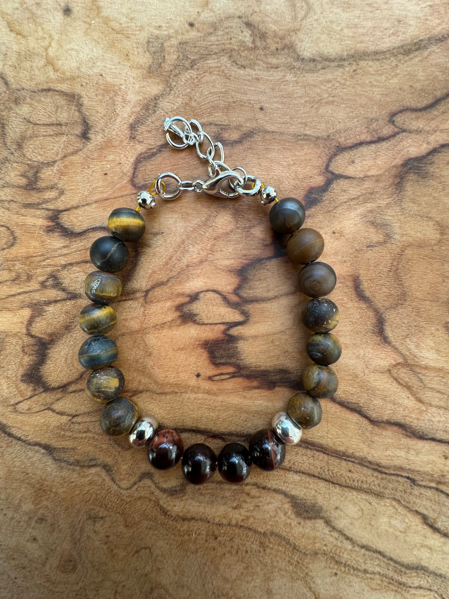 Bracelet Œil de Tigre ajustable – Finition mat