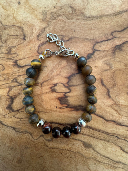 Bracelet Œil de Tigre ajustable – Finition mat