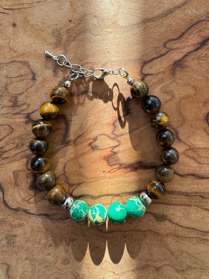 Bracelet Œil de Tigre ajustable – Finition satinée