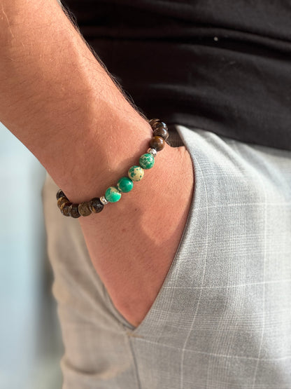 Bracelet Œil de Tigre ajustable – Finition satinée