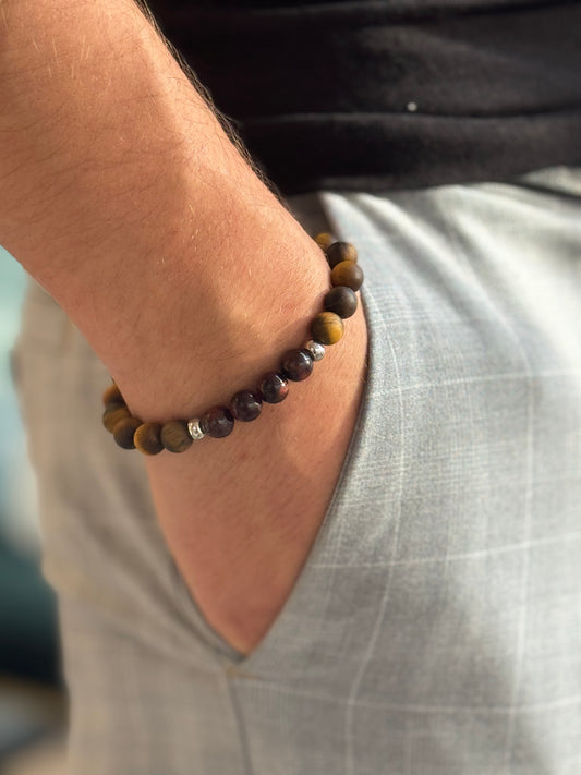 Bracelet Œil de Tigre ajustable – Finition mat